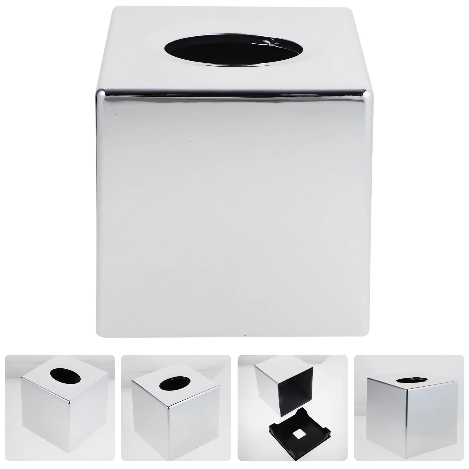Square Tissue Box Holder Plastic Household Tissue Box Cover Rectangular Napkin Box Tissue Storage Box Paper Towel Holder Home 4