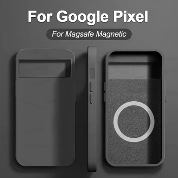 Custodia magnetica in Silicone liquido originale per Google Pixel 8 7 6 Pro per custodie for Magsafe custodia per paraurti con ricarica Wireless accessorio per telefono 1