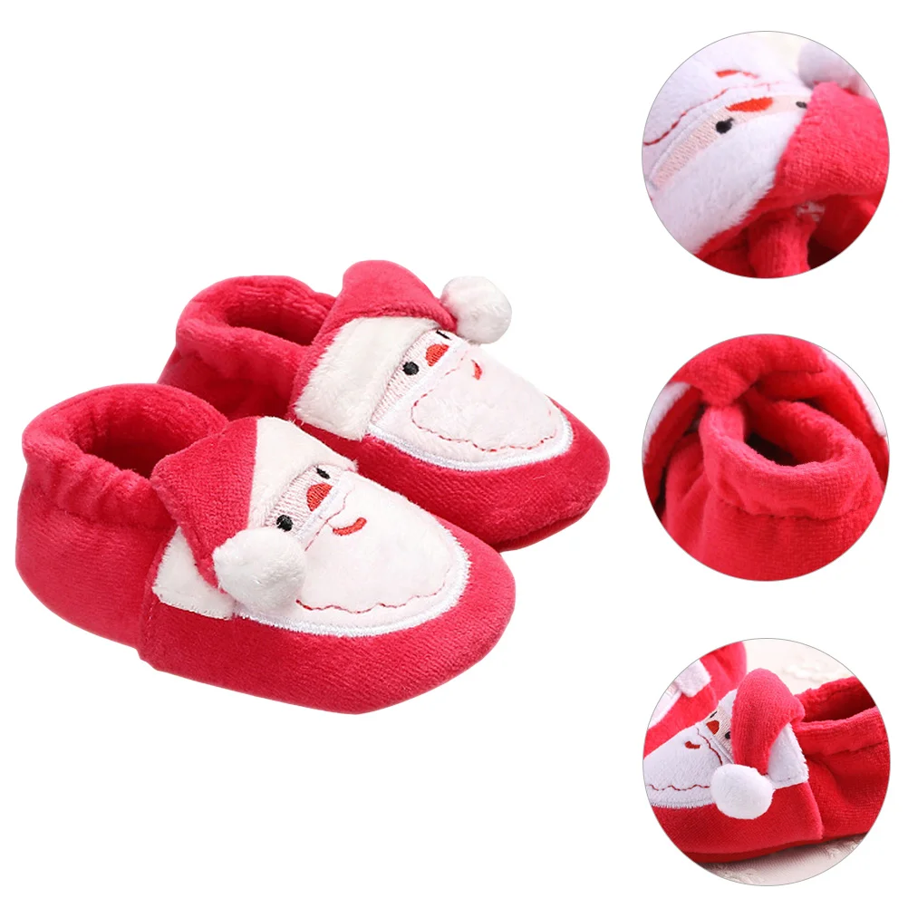 

1 Pair Christmas Santa Claus Slipper Shoes Anti- Infant Newborn Booties Toddler Winter Warm Prewalker for Boy Girl Xmas Gift 13