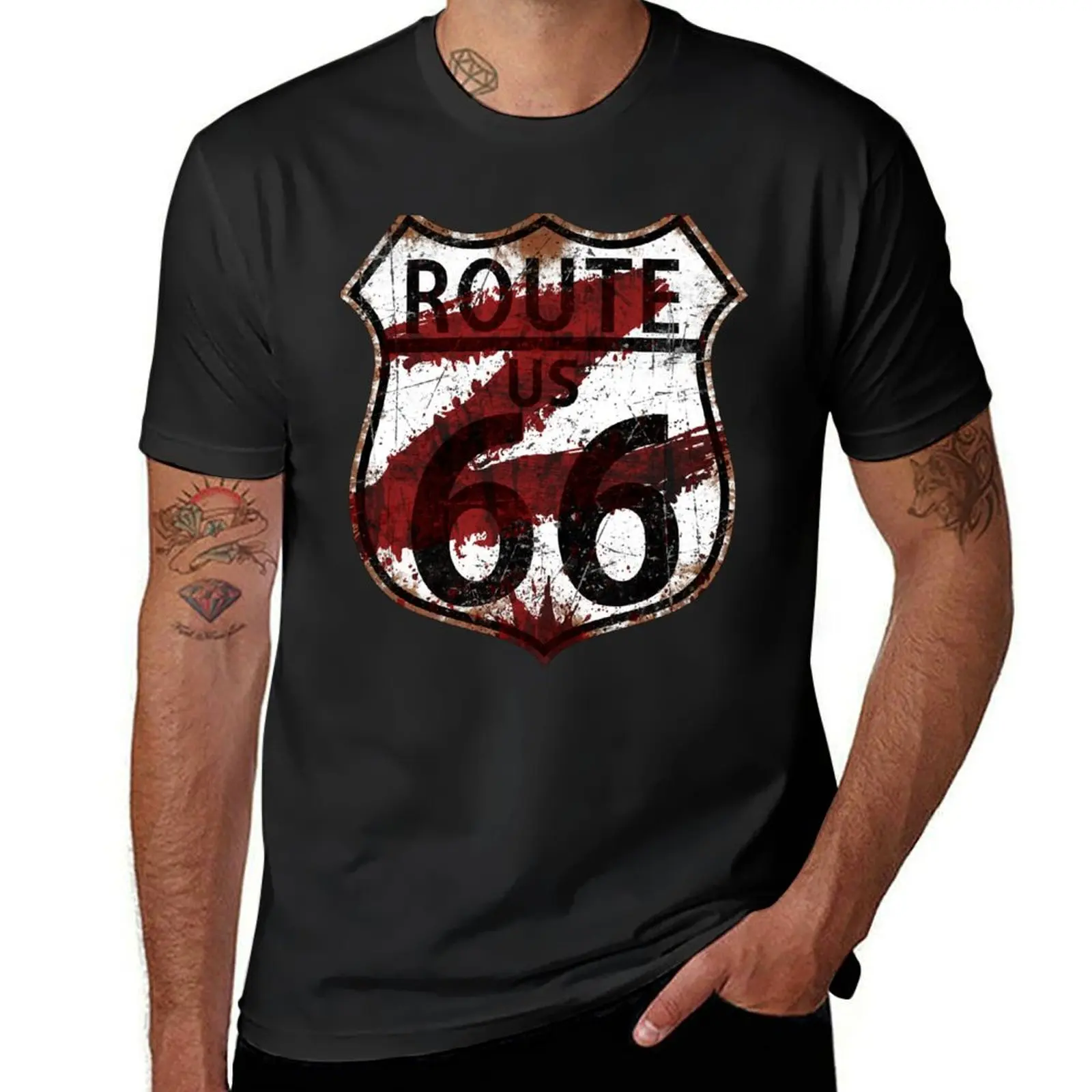 ROUTE 66 Z T-Shirt tops quick drying anime sweat oversized t shirts for men