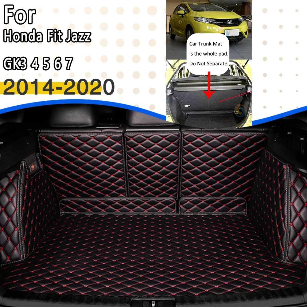 Car Trunk Storage Mats For Honda Fit Jazz GK3 4 5 6 7 2014 2015 2016 2017  2018 2019 2020 Dedicated Trunk Mat Car Accessories