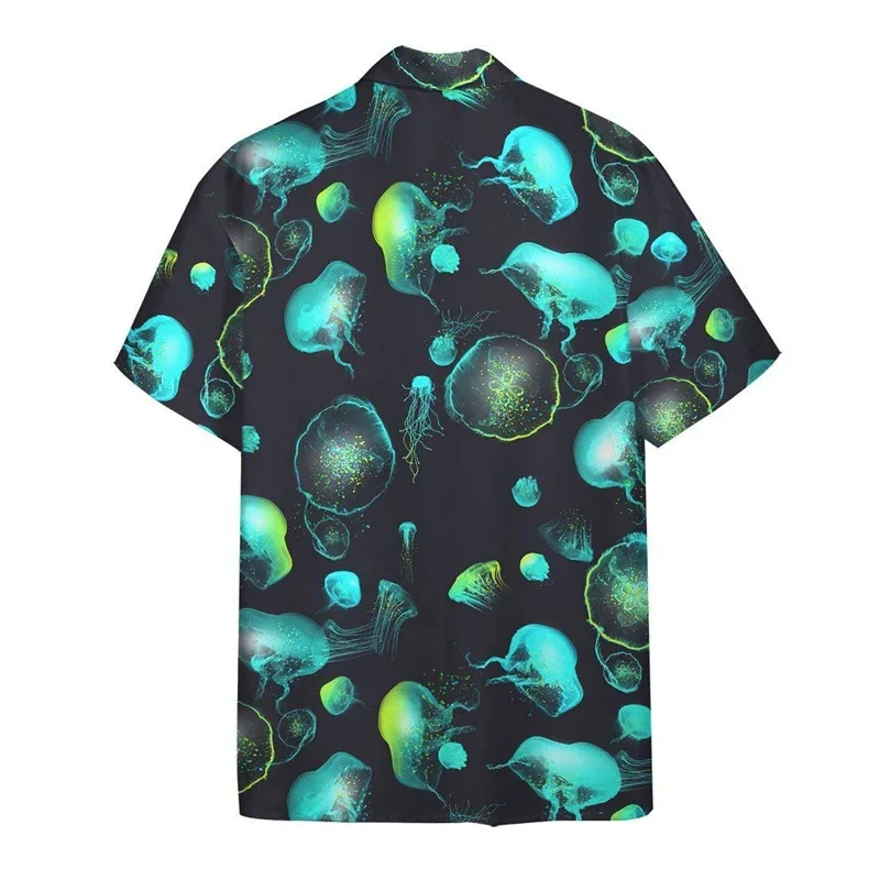 thumbnail image 1 of Camisas nuevas para hombre, camisa hawaiana de manga corta con estampado de medusas para hombre, camisetas para hombre con estampado 3D, ropa transpirable para vacaciones de verano para hombre, 1 of 5