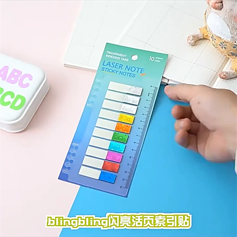 120/200 Sheet Stickers 8/10 Color Clear Transparent Laser Index Tabs Flags Sticky Note Stationery School Office Supplies 5