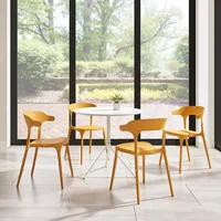 Modern Stackable Dining Chair Set, No Assembly, Plastic Chair, Patio Chair, Suitable for Indoor and Outdoor Cafes and Restaurant 2