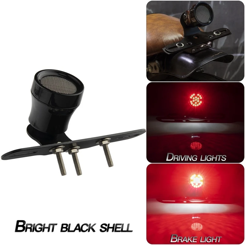 Universal Motorcycles License Plate Taillight & Bracket Twin Light