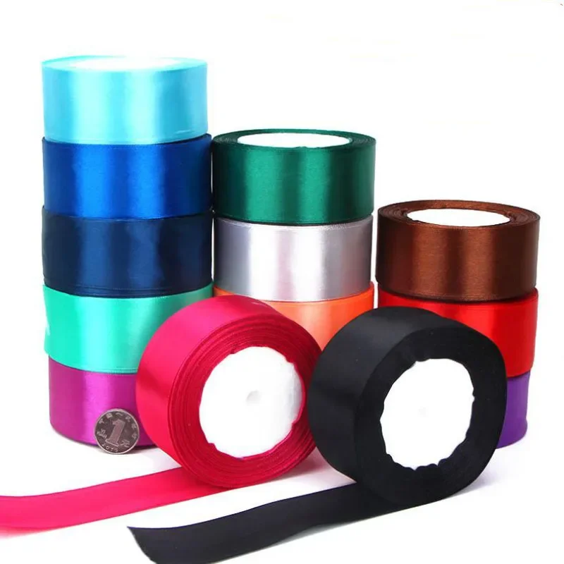 Versatile 25-Yard Satin Ribbon - 36 Vibrant Colors for Crafts and Gift Wrapping