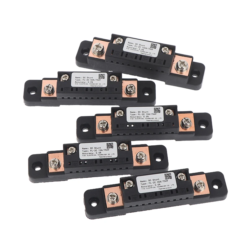 핫세일 FL-2C 션트 10A 15A 20A 30A 40A 50A 75A 100A 75mV DC 고정밀 베이스형 전류 셰트 저항기