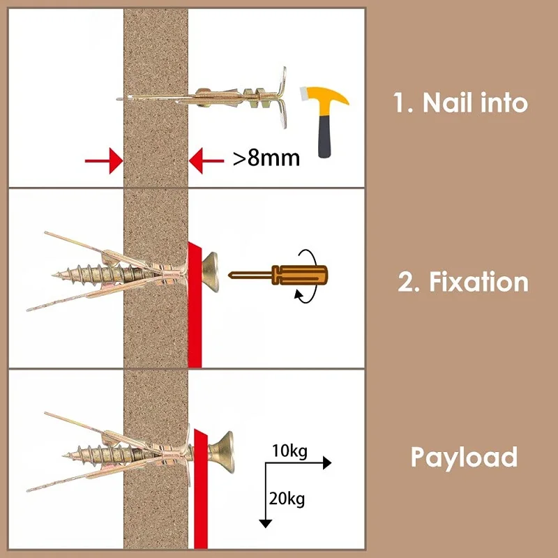 Drywall Anchor Kit Self Drilling Drywall Anchors Screws Zinc Plated Steel Wall Anchors Self Tapping Screws Heavy Duty