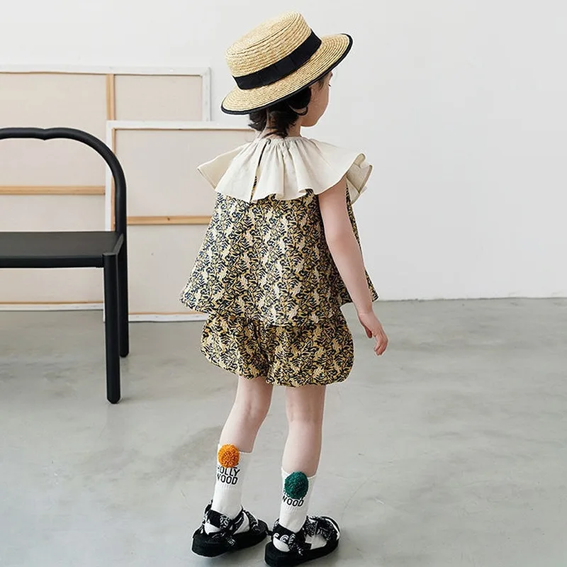 Girls Striped Cotton Summer Set 4