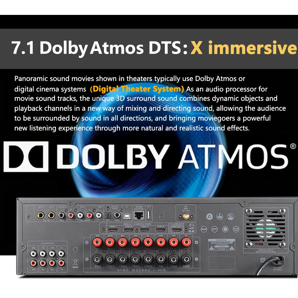 Home Theater Systems Power Amplifier 3D/8K DTS Digital HD KTV