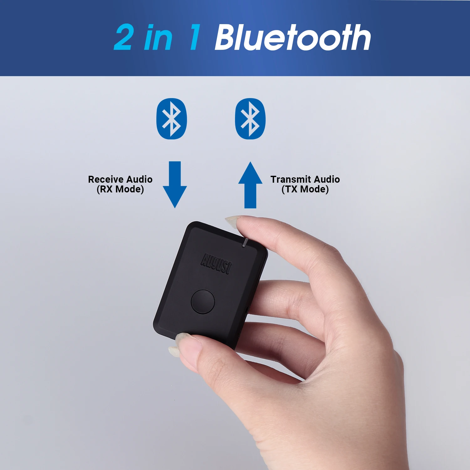 Bluetooth Adapter Bluetooth Transceiver Adapter Audio Adapter Bluetooth Aux Adaptor August MR260 Bluetooth Transmitter Receiver 2-In-1 Dual Mode Stereo Audio Adapter For TV/Speakers aptX Low Latency