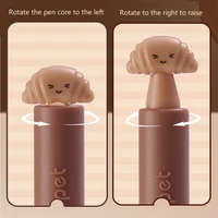 Lopet Kawaii Rotating Gel Pen School Stationery Quick Drying 0.5mm Black Core Frosted Pen Holder Signature Pens Office Writing 2