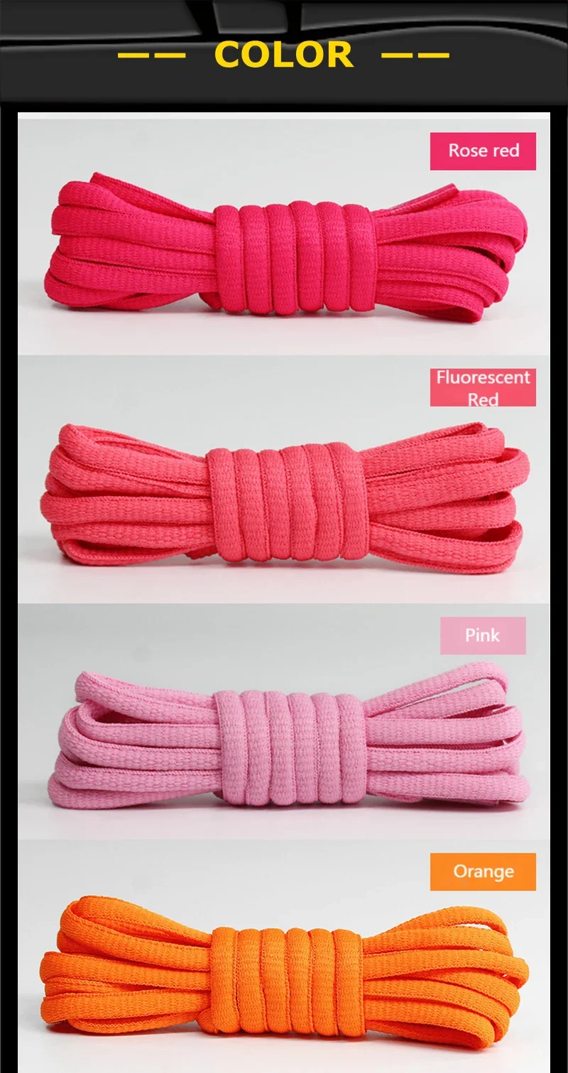 1 Paar ovale Saiten, langlebig, ohne zu verblassende Schnürsenkel, halbrund, sportliche Schnürsenkel für Laufschnürsenkel, Sneakers, Schnürsenkel, Schuhe – Detail 10