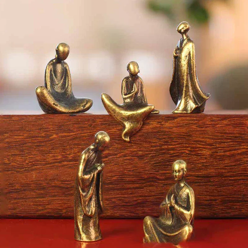 Miniature Copper Pine Tree Figurine - Faux Bonsai Decor Accent
