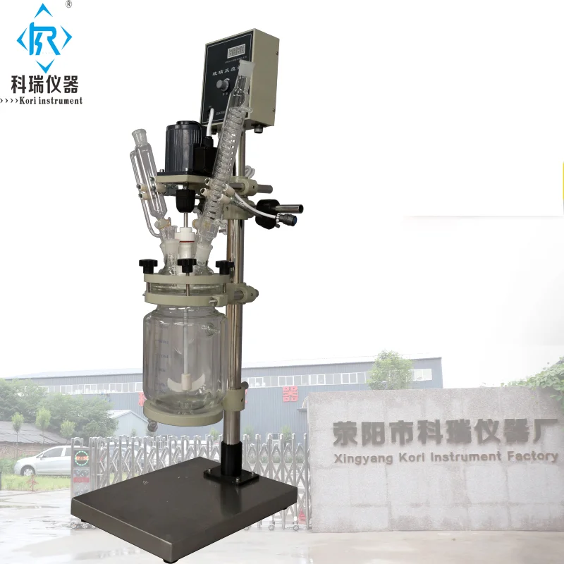 CE & ISO certified Heating and cooling jacket glass 2l Miniature