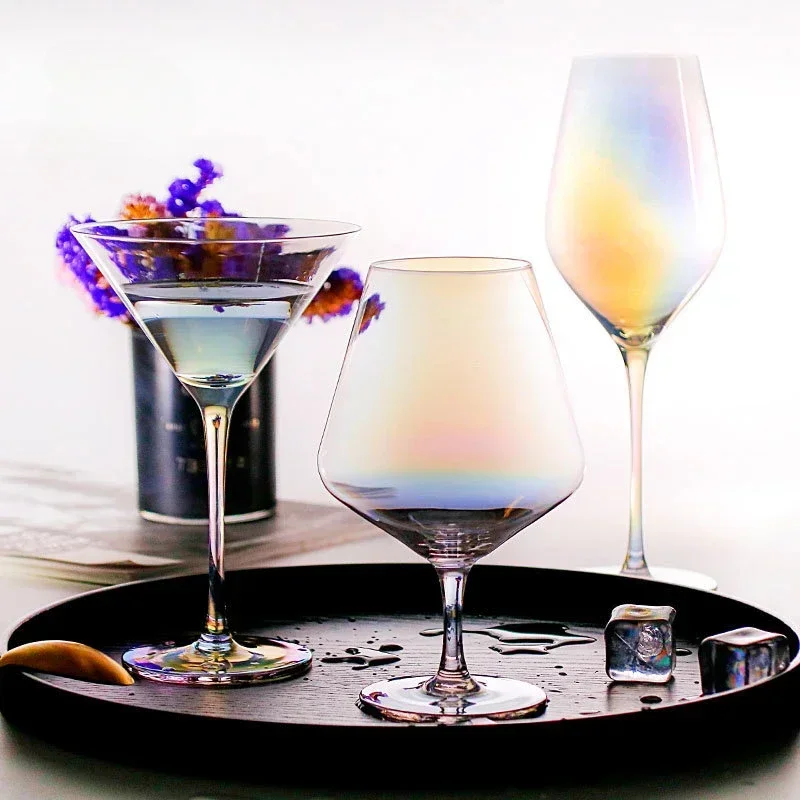 Colorful Crystal Glass Wine Red Glass Champagne Creative Cup Wine High Colorful Footed Cup