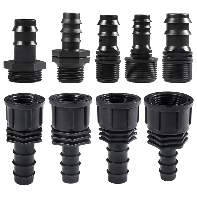 1/2 3/4 Női Férfi Szál 1 Hüvelykes Kerti Tömlő Barb Csatlakozó 16 Mm 20 -Es 25 Műanyag Illesztő Öntözőcső Fitt