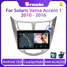 Srnubi-reproductor Multimedia con Android 10 y navegación GPS para Hyundai, autorradio estéreo 2 din con reproductor de vídeo, para Hyundai Solaris 1 2010 - 2016
