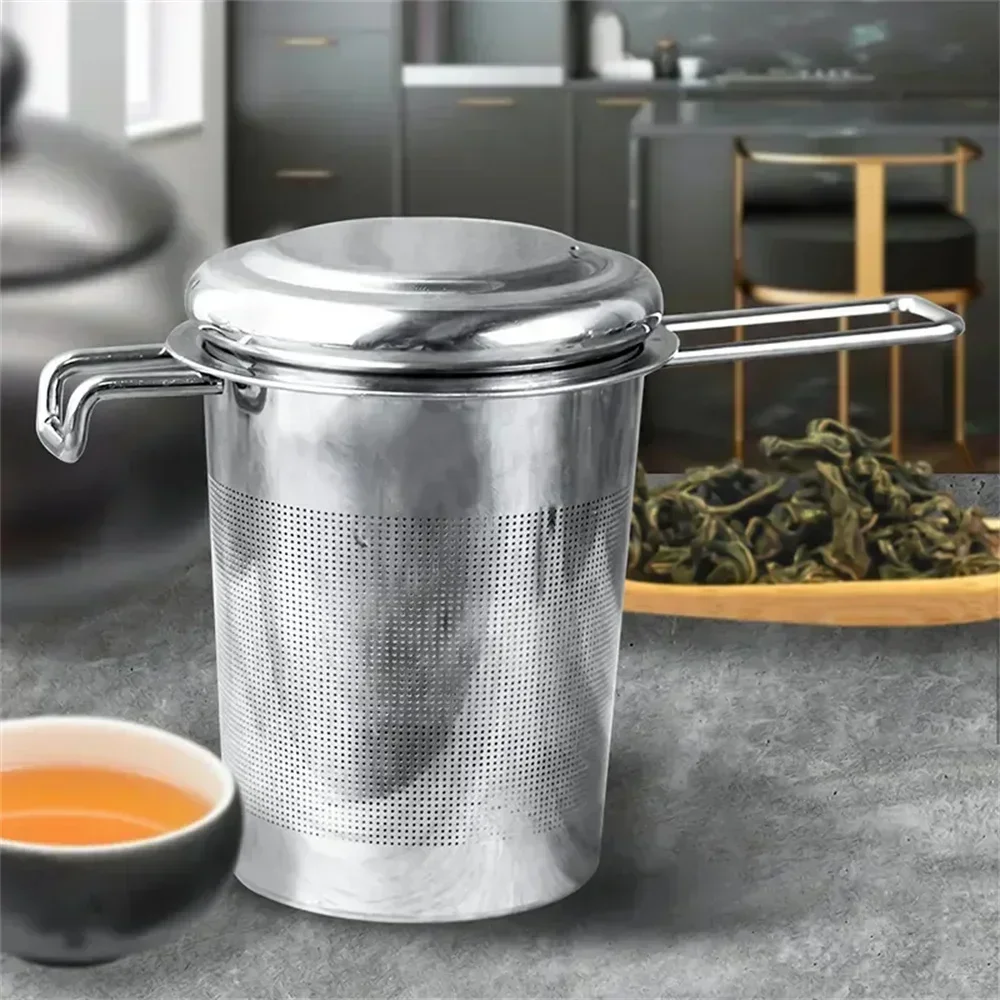 Stainless Steel Tea Filter Extended Folding Handle Loose Tea Drainer Lid Anti-Scald Multi-Purpose Strainer tea infuser,tea strainer,tea filter