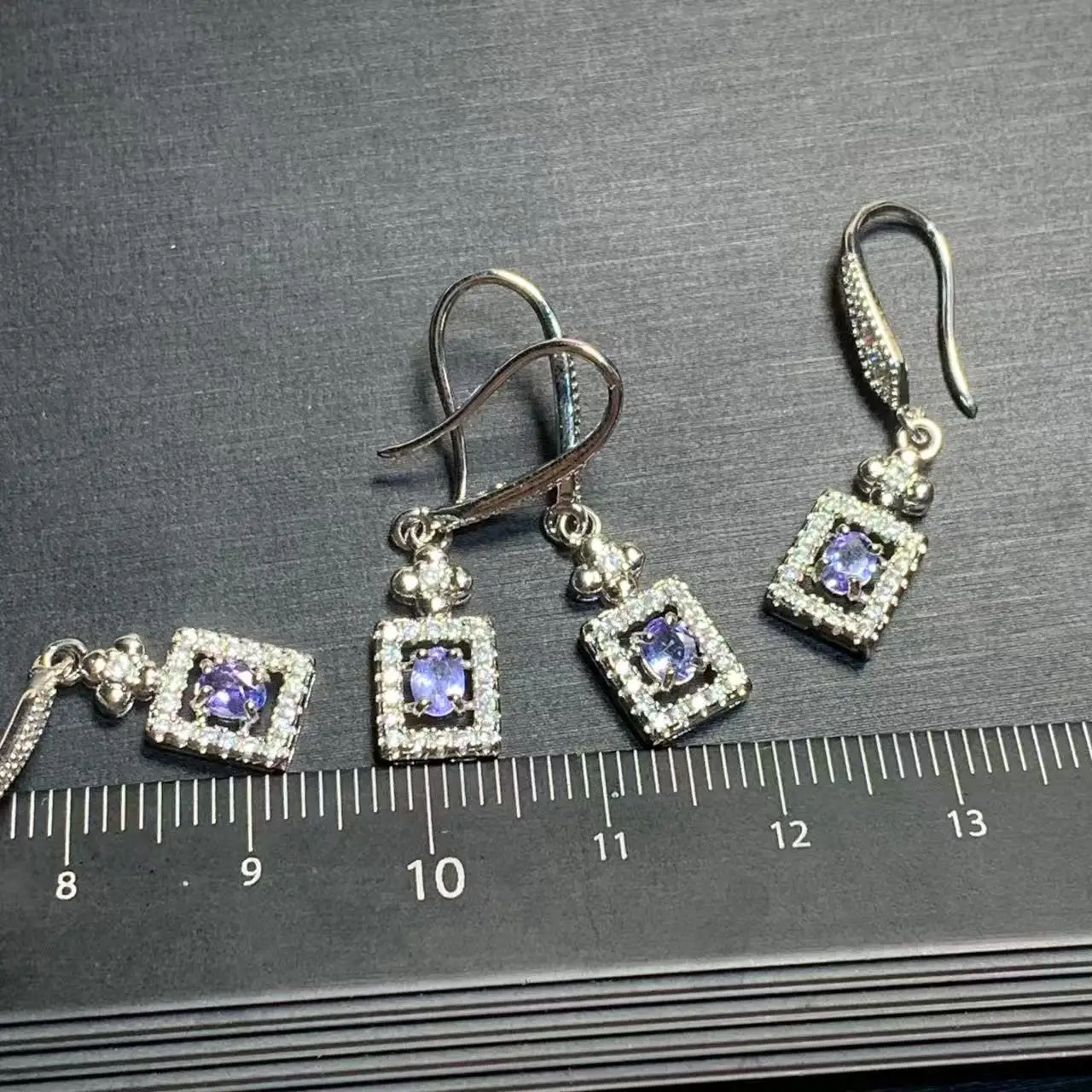 Flower Natural Tanzanite Stud Earrings For Women Stainless Steel Vintage Femme Gift Prevent Allergy Fine Jewelry