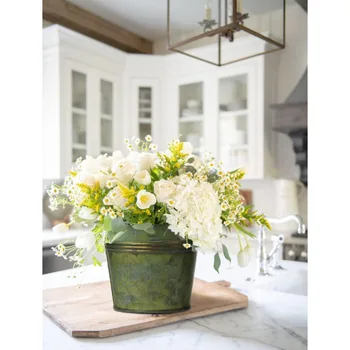 5 Size Galvanized Buckets Rustic Farmhouse Metal Bucket Galvanized Flower Bucket Plants Pot Home Indoor Outdoor Dr Tin Planter 3