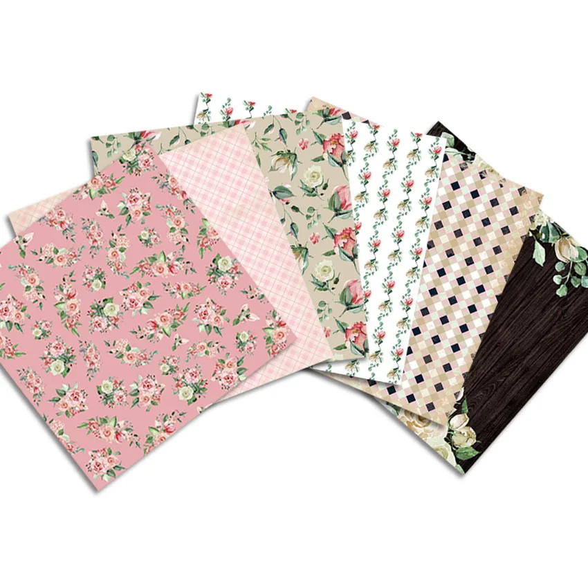 24Sheets/Set Vintage Flower Material Ppaper DIY Scrapbooking Journal Base Collage Photo Props Gift Wrapping Decoration Paper
