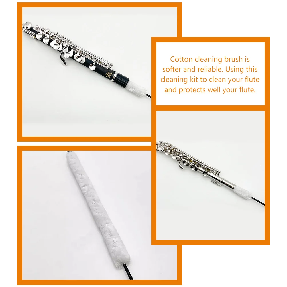 Piccolo Cleaning Brush for Flute Swab Clarinet Accessories inside Cotton Thread
