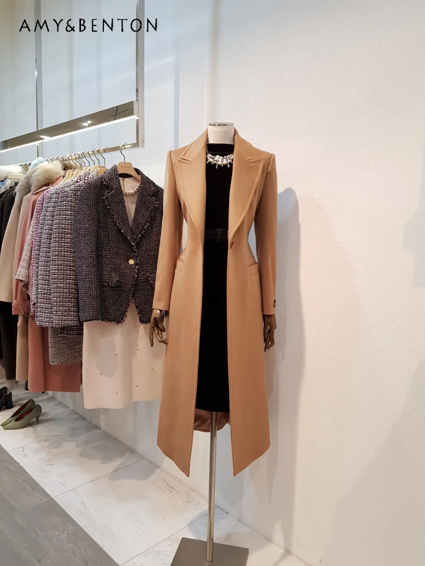 Winter New Fashion Elegant Slim Fit Lapel Wool Coat Female Cross Collar Mid-Length Pure Color All-Match Coats and Jackets Women 5 50pcs m2 m2 5 m3 m4 m5 m6 gb818 pure copper brass cross round phillips pan head screw bolt length 6 50mm