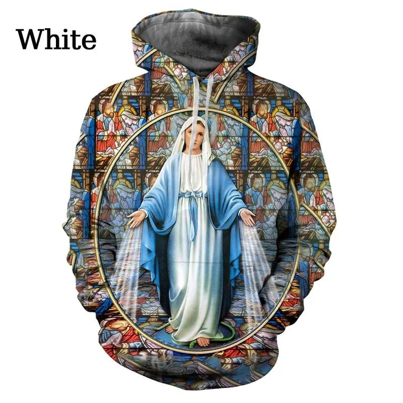

Christian Virgin Personality Street Faith Hoodies Women Sweatshirts long sleeve Clothing Men fashion Harajuku kids hoodies coat