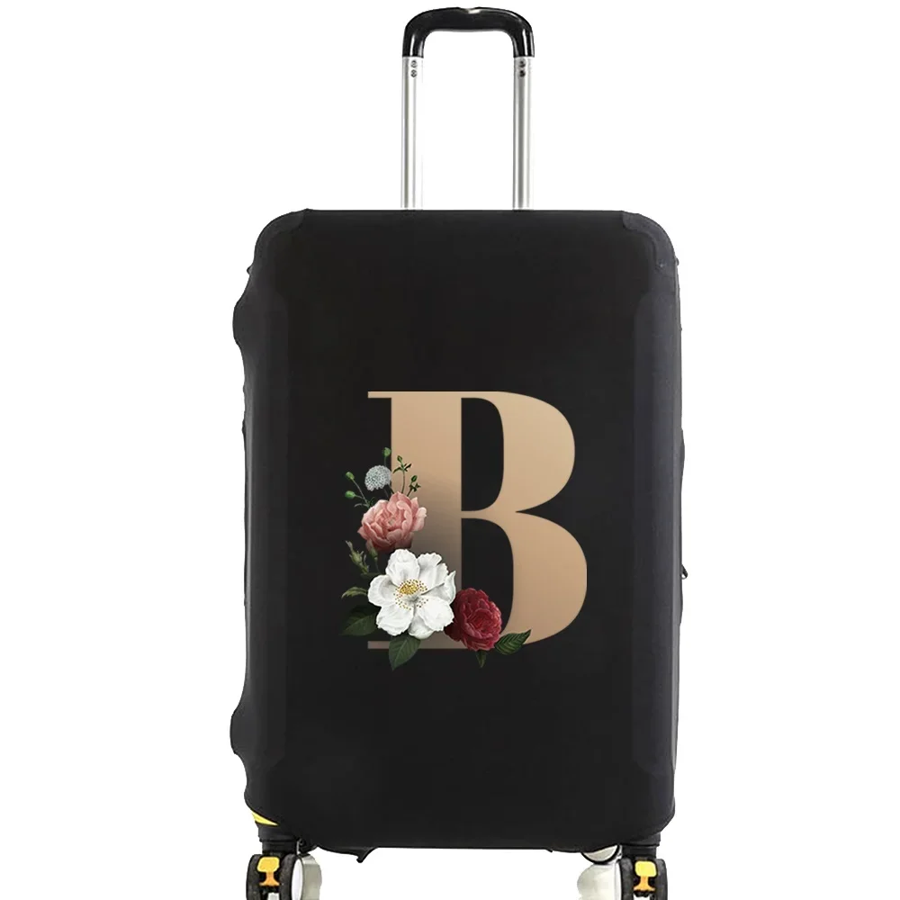 Travel Suitcase Protective Covers Thick Elastic Luggage Cover Protector for 18"-28"Baggage Travel Bag Case Gold Letter Printed 5