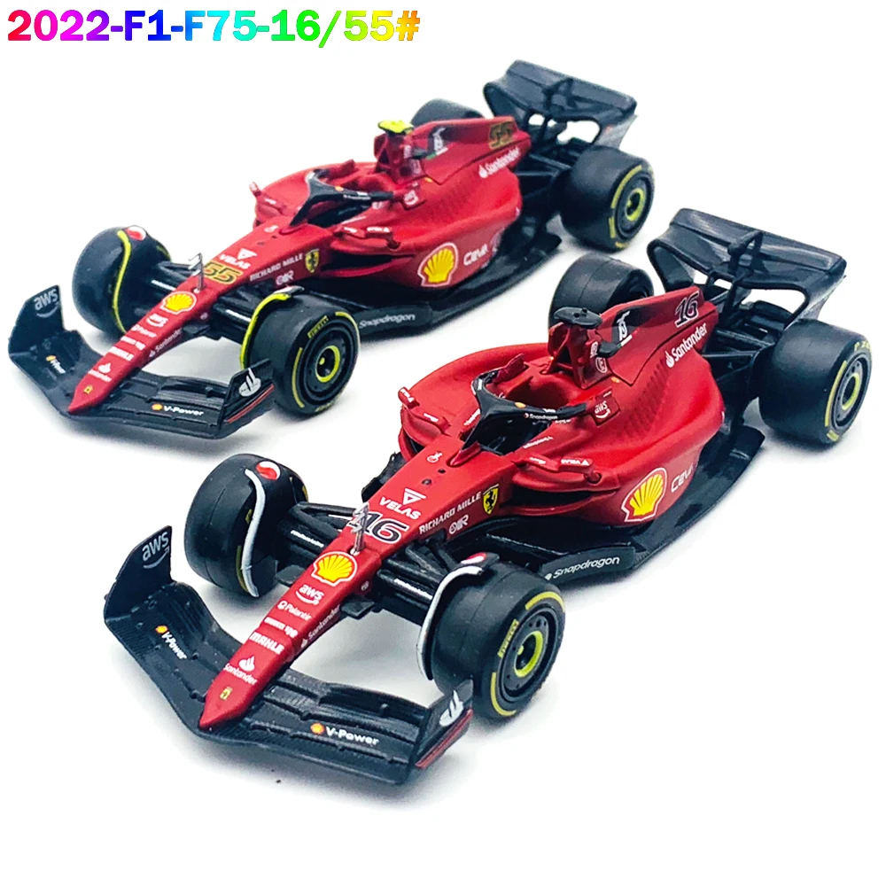 Bburago 2022 F1 Ferrari F1-75 #16 Leclerc #55 Sainz Alloy Vehicle Diecast Cars Model Toy Collection Gifts Adults 1:43 bburago 2022 f1 ferrari f1 75 16 leclerc 55 sainz alloy vehicle diecast cars model toy collection gifts adults 1 43