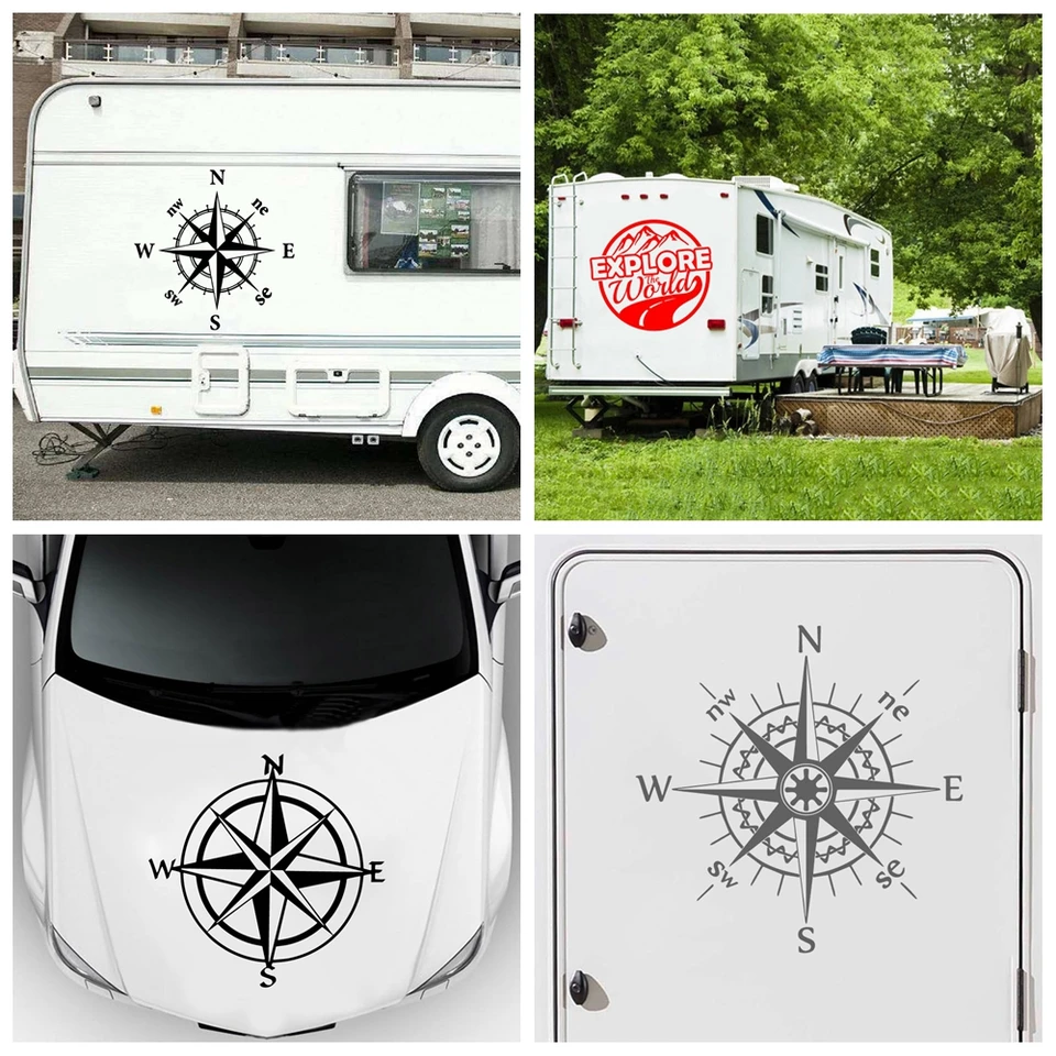 Stickers Vinyles Compass – Décalcomanies Pour Voiture, Camping-car, Fourgon, Thème UK Raleigh, Finition Mate