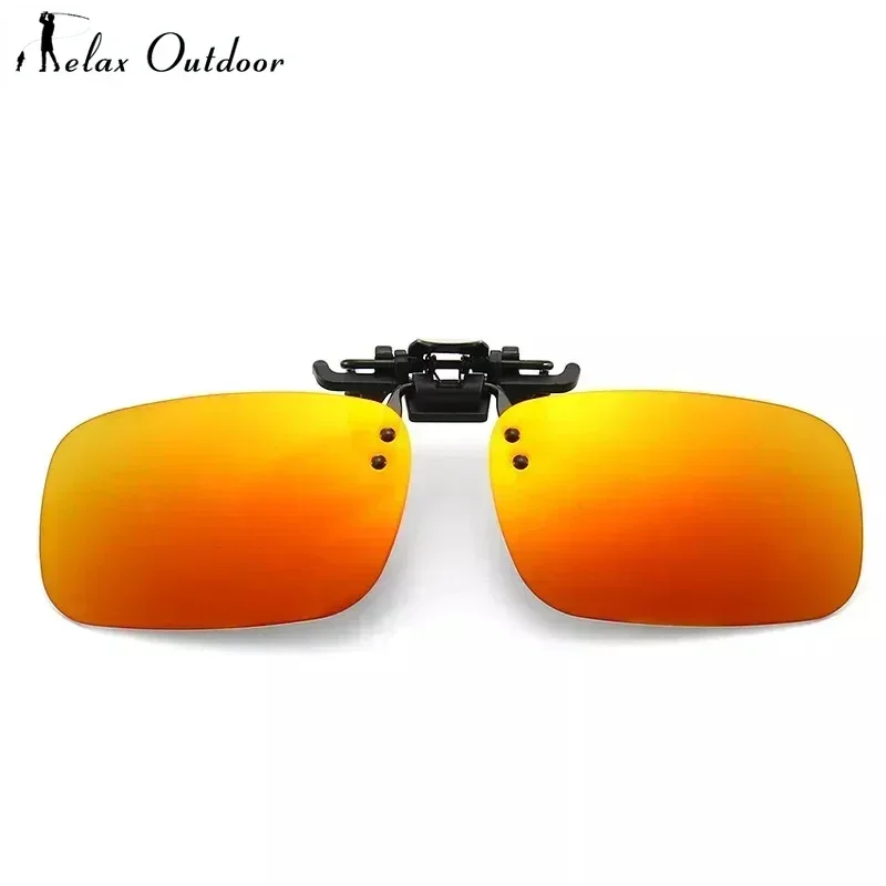 Polarized Sunglasses Night Vision Glasses Mirror Blue Flip Up Clip on Fishing Men Square Polarized Lens Metal Driving UV400 Women Glasses