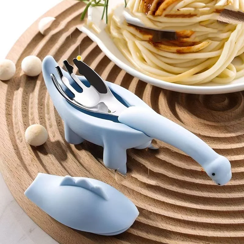 3 Pezzi Set Di Posate Per Bambini,Utensili Da Dinosauri,Forchette E - 9