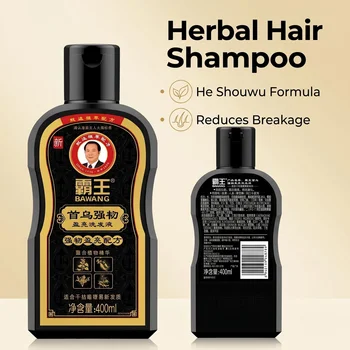 Shampoo Naturale alle Erbe Cinesi Bawang 400ml - Shouwu e Ginseng - Trattamento Anti-Caduta, Volumizzante e Rinforzante 100% Originale