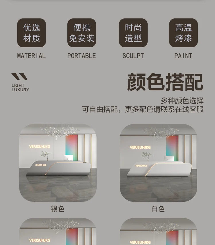 Description Picture 6 of itemWhite Church Pulpit Front Desk Lectern Restaurant Tables Pulpitos Standing Office Receptionist Desk Bar Small Bureau Furniture