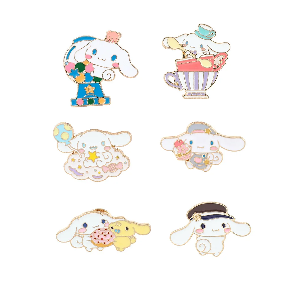 

Sanrio Metal Cinnamoroll Cute Enamel Brooch Fashion Backpack Accessories Lapel Badge Anime Pin Women Girls Clothes Accessories