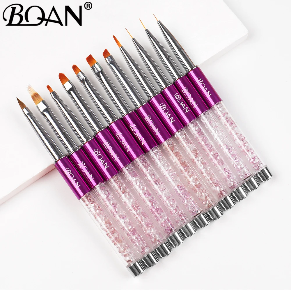 BQAN Nail Art Stripe Lines Liner Painting Cat Eye Brush Acrylic UV GEL Extension Builder Drawing Rhinestone Handle Pen 2