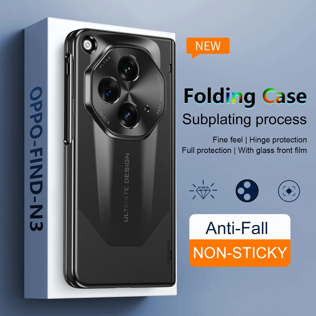 Electroplating PC Hard Protective Case For OPPO Find N3 5G With Tempered Glass Full Protection Camera Protect Cover With Pen