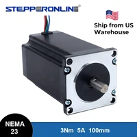 STEPPERONLINE Nema 23 Stepper Motor 3Nm(425oz.in) 100mm Length 5A with 8mm Shaft 57 Stepping Motor CNC Milling Machine
