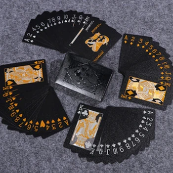 Jeu de cartes de Poker en or noir, ensemble de poker étanche, emballage magique Dmagic, jeu de société, collection cadeau 1