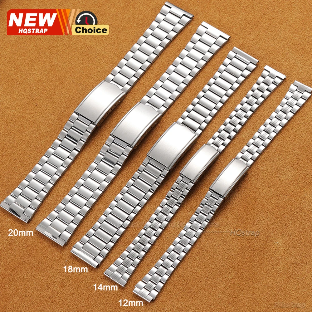 Universal Stainless Steel Smart Watch Replacement Band - Silver Metal Bracelet Strap