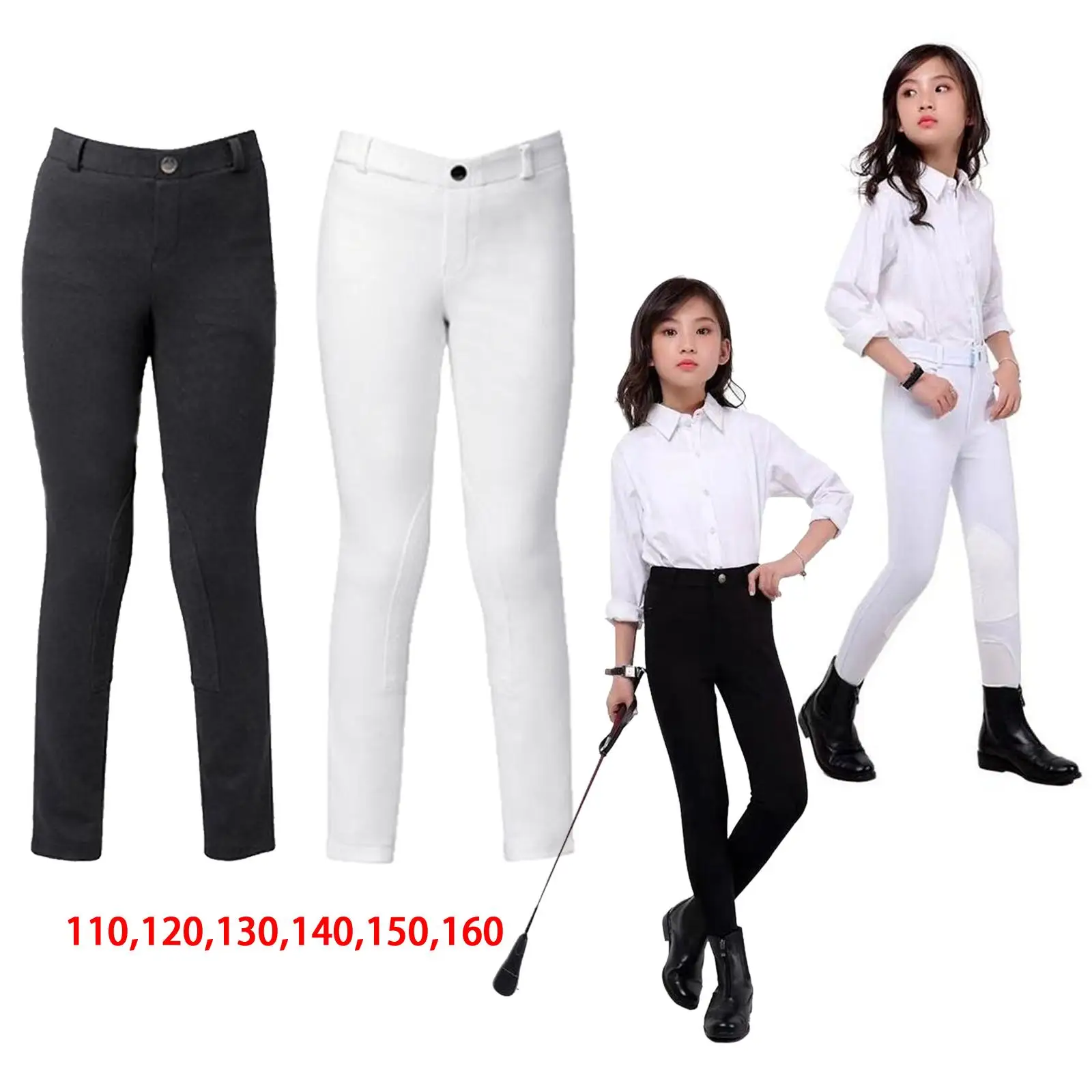 Equestrian Trousers for Children Equestrian Trousers Elastic Cotton Trousers for
