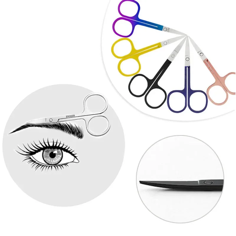 1 Pc Eyebrow Scissor Makeup Eyelash Trimmer Facial Hair Remover Manicure Nail Cuticle Scissors Beauty Tools Eyelash Scissors 2
