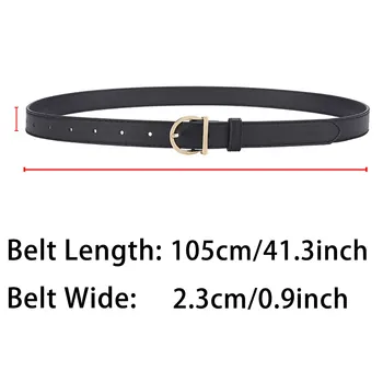 Women's Belt Fashion Pin Buckle Thin Belt Genuine Luxury Soft Belt Women with Cargo Pants Jeans Windproof Belt PU Leather Belt - Image 4