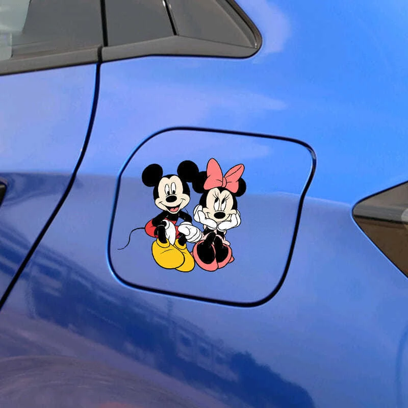 Disney Car Stickers Mickey Mouse Minnie Fuel Tank Cover Car Stickers