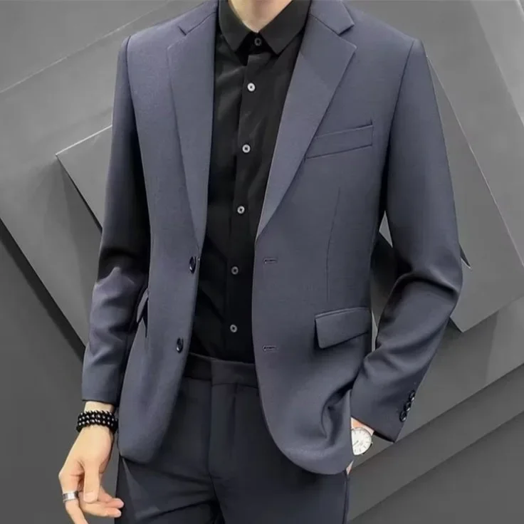 Men Suits Jackets Men's New Fall Winter Hong Kong Style Business Slim Fit Suit Jacket Professional Marriage Formal Western-style Clothes