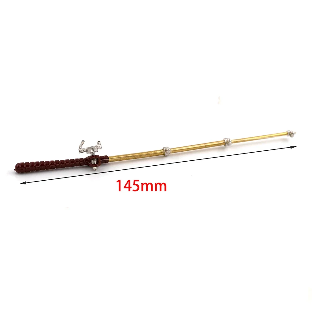1Pcs 1/12 Doll House Miniature Metal Fishing Pole with Hook Model Toy Mini Fishing Rod Decoration Dollhouse Accessories 3