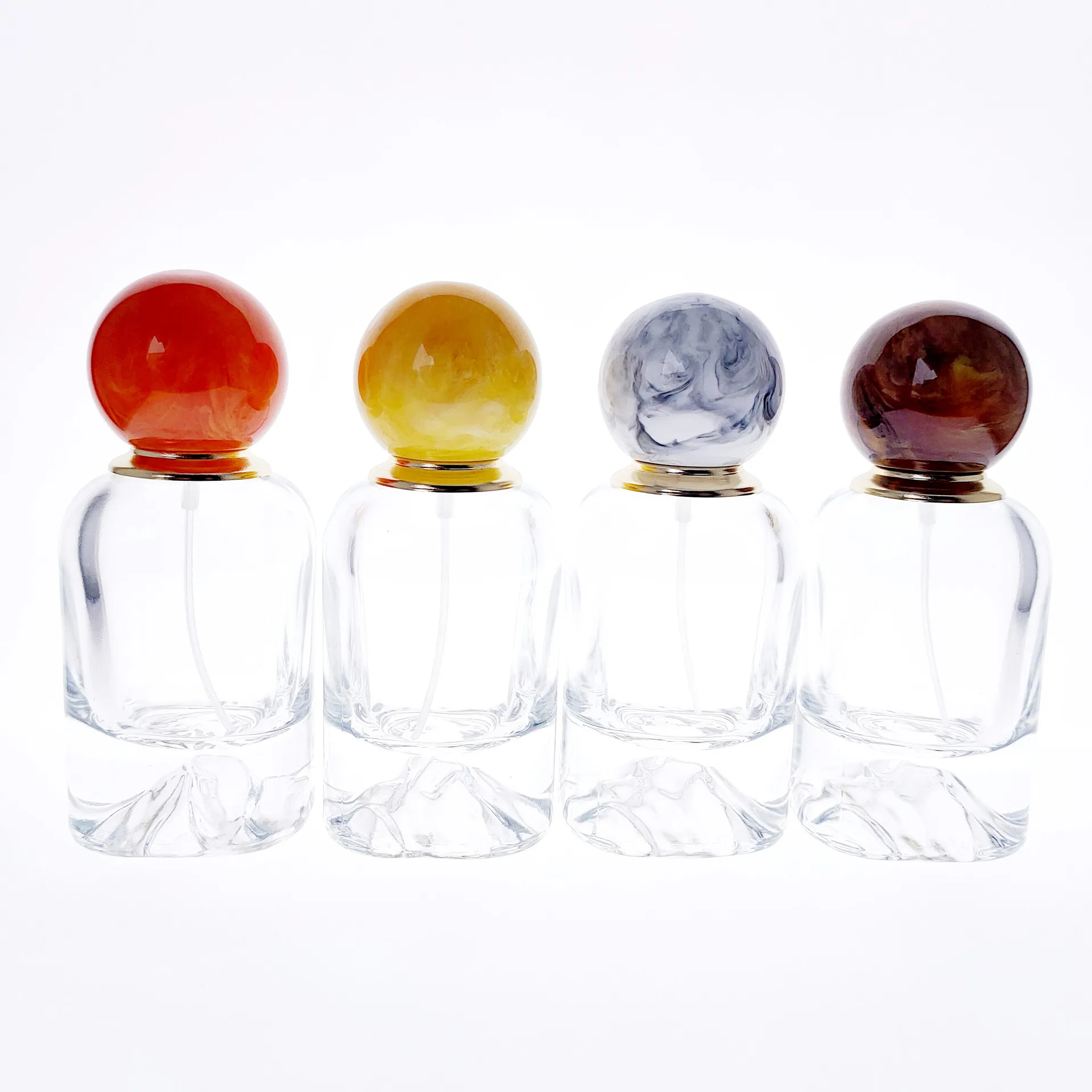 香水瓶,50ml,大容量,エレガントなクリップキャップ,丸い蓋