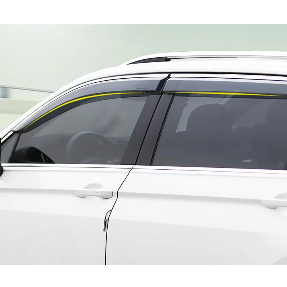 Car Stick Lamp Plastic Window Glass Wind Visor Rain/Sun Guard Vent Frame for Volkswagen VW Tiguan L MK2